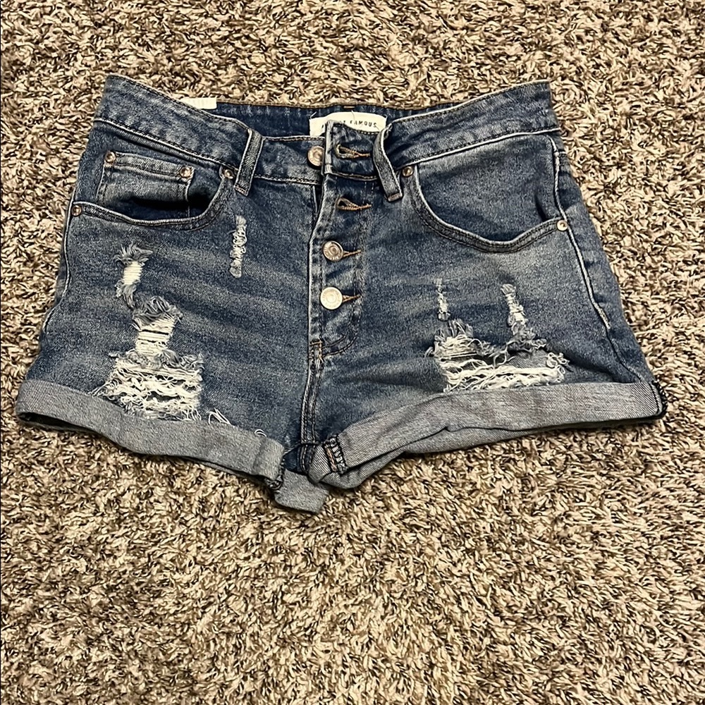 Almost Famous Blue Distressed Denim Shorts